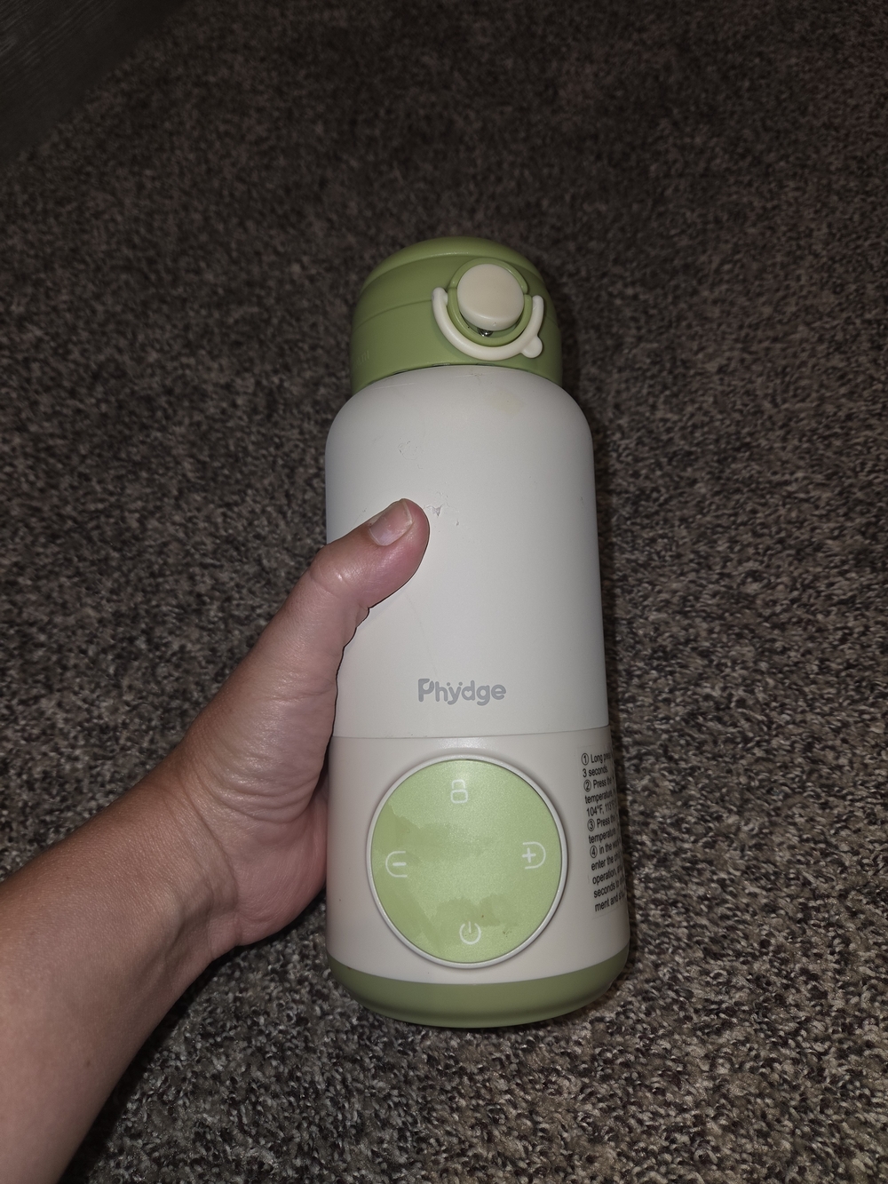 Kids Portable Bottle Warmer - White & Green